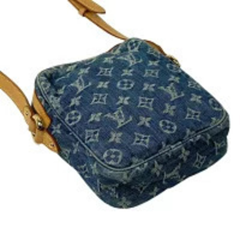 Louis Vuitton denim bag camera crossbody blue Monogram shoulder